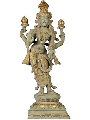 18" Goddess Lakshmi In Brass | Handmade | Made In India