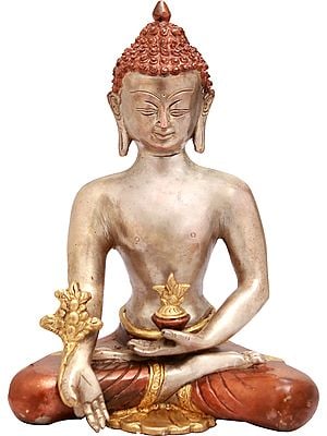 9" Tibetan Buddhist Medicine Buddha In Brass | Handmade | Made In India