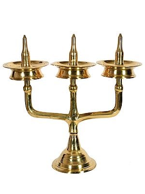 19" Super Large Three Lamps in Brass | Handmade | Made in India