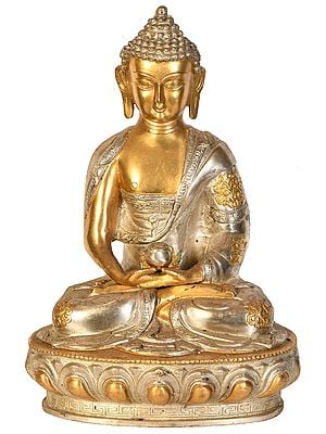 12" Tibetan Buddhist Lord Buddha In Dhyan Mudra (Meditation) In Brass | Handmade | Made In India