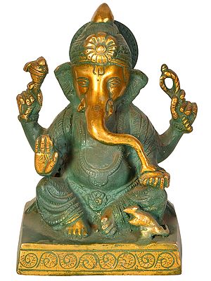 6" Bhagawan Ganesha Statue In Brass | Handmade | Made In India