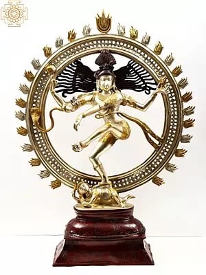 42" Large Size Lord Shiva As Nataraja Dancing on Apasmara In Brass | Handcrafted In India