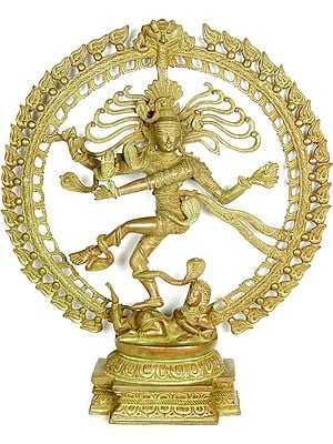 20" Nataraja with Elaborate Prabha In Brass | Handmade | Made In India