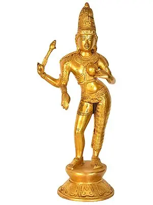 14" Ardhanarishvara In Brass | Handmade | Made In India