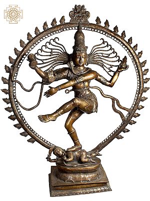 72" The Glory of Lord Nataraja in Brass – Exquisite Handmade Sculpture | Made in India