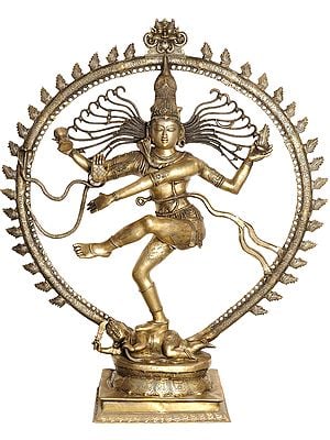 71" The Glory Of Lord Nataraja In Brass | Handmade | Made In India