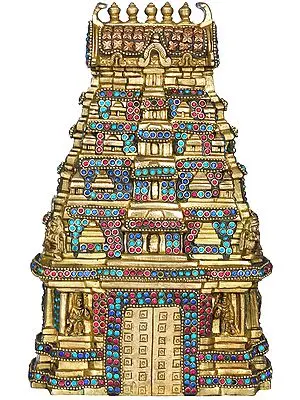 9" Meenakshi Temple of South India In Brass | Handmade | Made In India