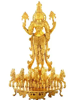 Lord Surya In Bronze, As Resplendent As The Sun
