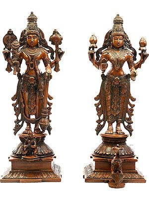 15" Lakshmi Narayana In Brass | Handmade | Made In India