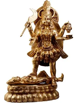 32" Goddess Kali, The Universal Dominance Of Shakti In Brass | Handmade | Made In India