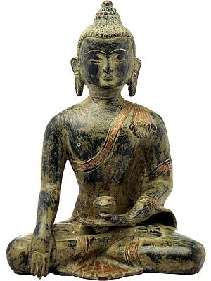8" Padmasana Buddha, The Aura Of His Tapa In Brass | Handmade | Made In India