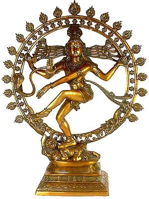 33" Nataraja Conforming to Textual Prescriptions In Brass | Handmade | Made In India