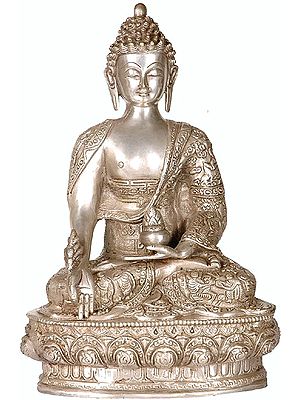 13" Tibetan Buddhist Deity Medicine Buddha In Brass | Handmade | Made In India