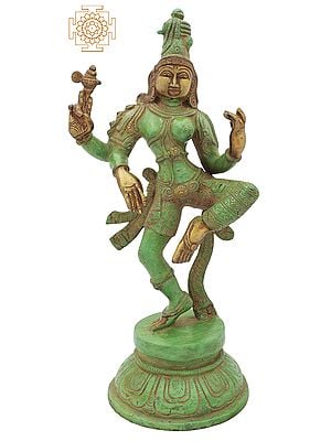 12" Dancing Ardhanarishvara In Brass | Handmade | Made In India