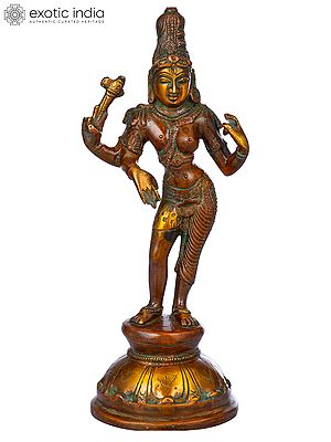 8" Ardhanarishvara Brass Statue – Divine Union of Shiva & Shakti | Handmade in India