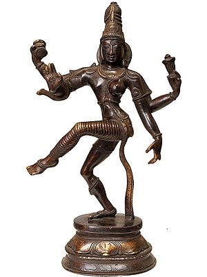 Handcrafted India Brass Dancing Ardhanarishvara Statue Murti