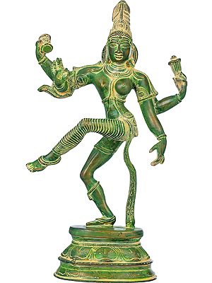 15" Dancing Ardhanarishvara Brass Sculpture | Handmade | Made in India