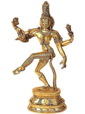 15" Dancing Ardhanarishvara Brass Sculpture | Handmade | Made in India