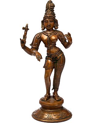 11" Ardhanarishvara In Brass | Handmade | Made In India