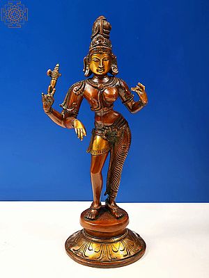 11" Ardhanarishvara In Brass | Handmade | Made In India