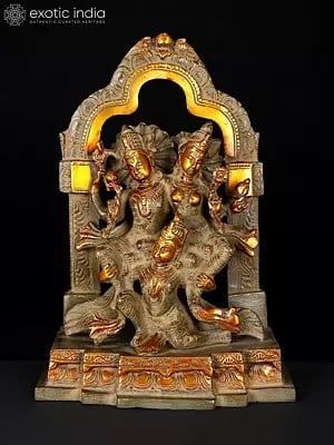 12" Lakshmi-Narayana, Borne By Garuda In Brass | Handmade | Made In India