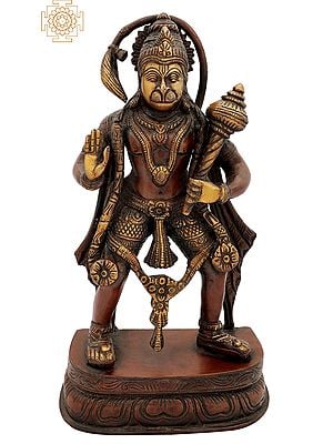 11" The Divine Strength of Hanuman In Brass | Handmade | Made In India