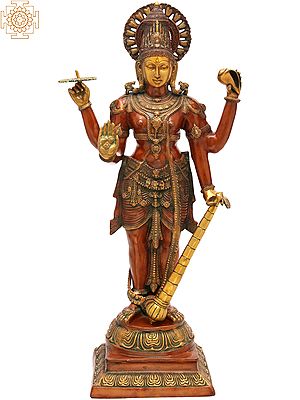 42" Bhagawan Vishnu Brass Statue – The Supreme Preserver of the Universe | Handmade in India