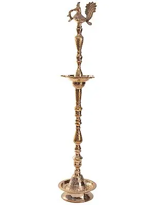 66" Large Size Mayur Lamp in Brass | Handmade | Made in India
