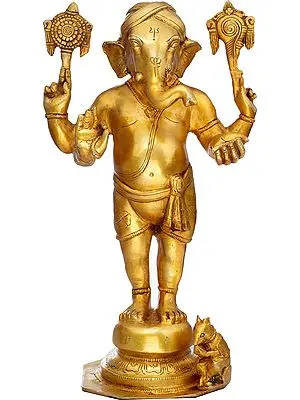 14" Cosmic Ganesha In Brass | Handmade | Made In India
