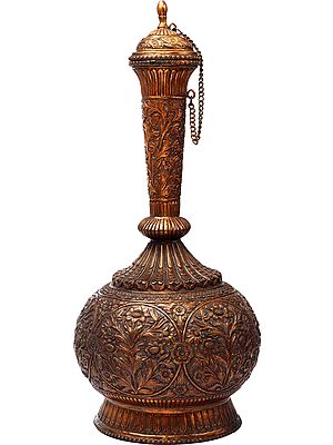 Intricately Carved Lidded Surahi