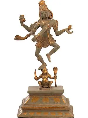 17" Graceful Nataraja Brass Statue | Lord Shiva Triumphant Over Apasmara | Handmade in India
