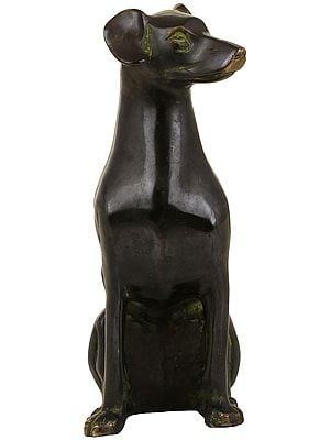 8" Dog Statue In Brass (Decorative Piece)