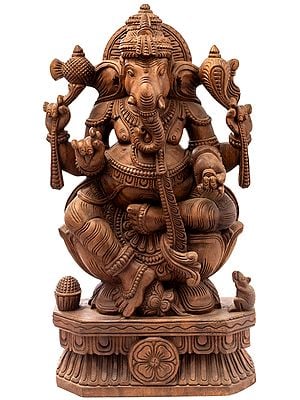 Lord Ganesha Seated on a Lotus Seat