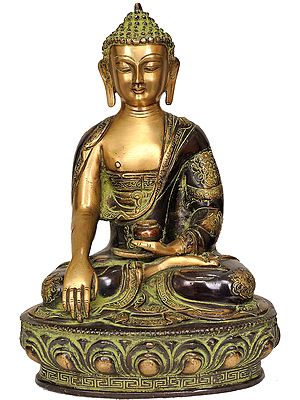 12" Lord Buddha in the Bhumisparsha Mudra In Brass | Handmade | Made In India