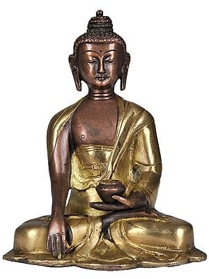 6" Lord Buddha in Bhumisparsha Mudra In Brass | Handmade | Made In India