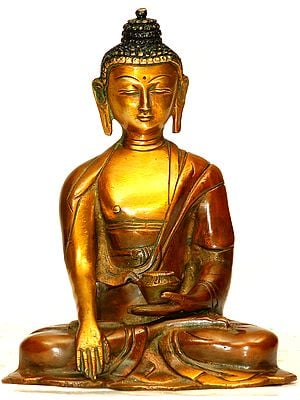 6" Lord Buddha in Bhumisparsha Mudra In Brass | Handmade | Made In India