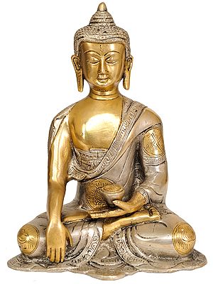 8" Lord Buddha Seated in Earth Witness Gesture In Brass | Handmade | Made In India