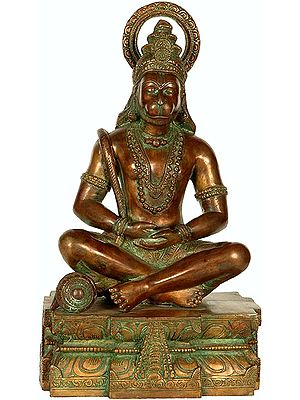 14" Lord Hanuman as Yogachara In Brass | Handmade | Made In India