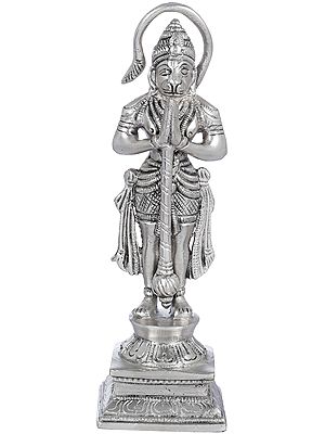 7" Standing Lord Hanuman Idol in Brass | Handmade | Made In India