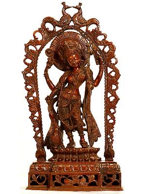 17" Saraswati - Goddess of Art and Wisdom In Brass | Handmade | Made In India