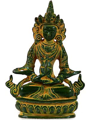 5" Amitabha Buddha Handmade Brass Statue | Made In India