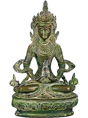 8" Amitabha Buddha (Tibetan Buddhist Deity) In Brass | Handmade | Made In India