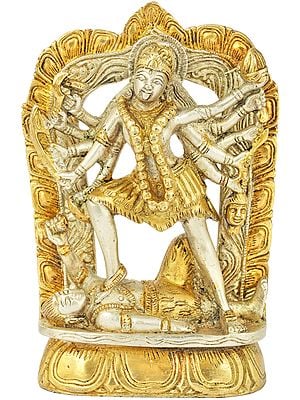 6" The Beauty Of Dashabhuja Kali in Brass | Handmade | Made In India