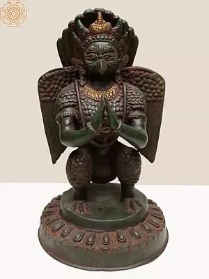 17" Garuda In Namaskaaram Mudra In Brass | Handmade | Made In India