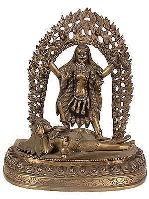 12" The Heavenly Ferocity Of Kali-Ma | Goddess Kali In Brass | Handmade | Made In India