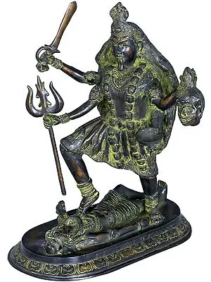 13" The Power Of Kali-Ma In Brass | Handmade | Made In India