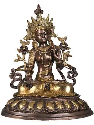 18" White Tara, Of The Benevolent Composure Of Countenance | Brass | Handmade | Made In India