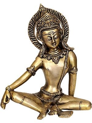 7" Haloed Indra, Watching Over From The Heavens In Brass | Handmade | Made In India
