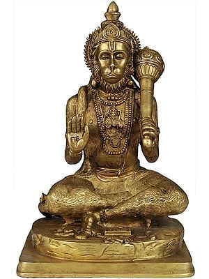 11" Hanuman Blessing His Devotees In Brass | Handmade | Made In India