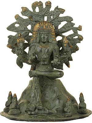 12" The Magnificence Of Dakshinamurti Shiva In Brass | Handmade | Made In India